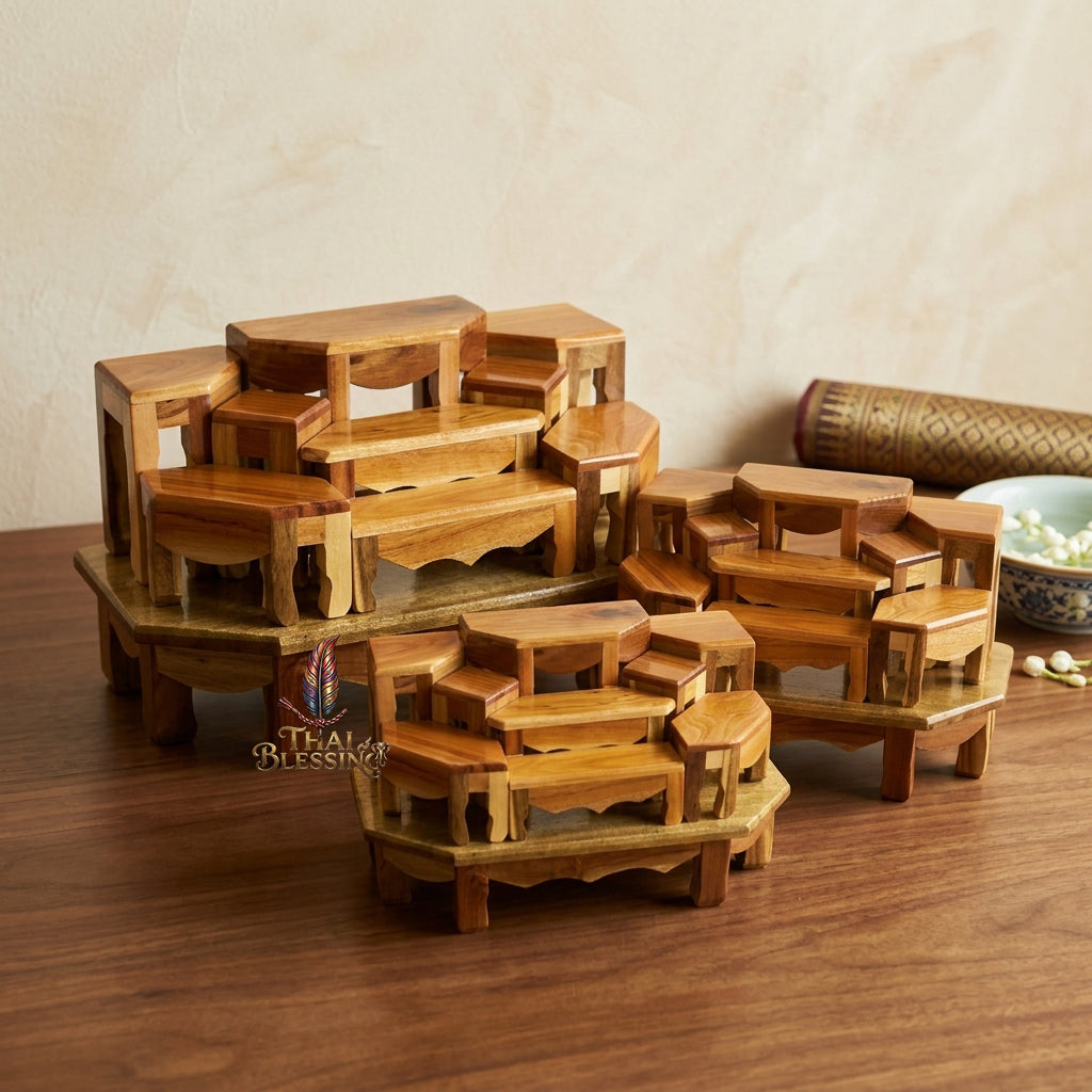 🔱 Handcrafted Premium Hardwood Corner Altar Stand (The Sovereign Geometric Matrix): The Ultimate Space-Saving, High-Vibration Corner Solution for Home Altars, Executive Suites & Limited Spiritual Spaces!