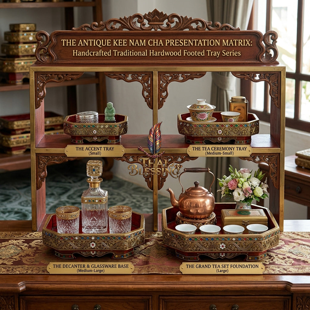 🔱 Handcrafted Traditional Hardwood Footed Tray Series – The Ultimate Elegant Grounding Foundation for Luxury Tea Sets, Fine Glassware & Elite Tabletop Organization!