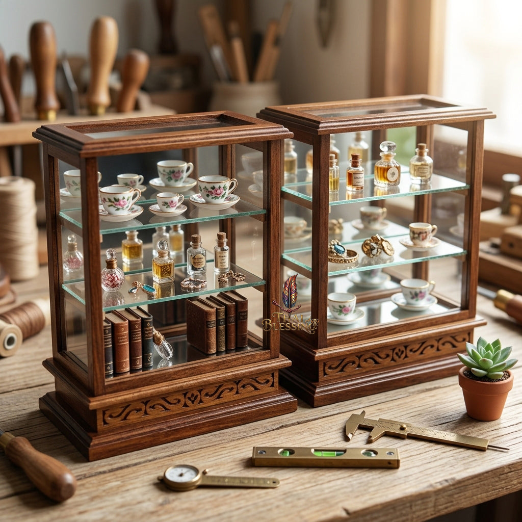 🔱 Handcrafted Miniature Antique Golden Teakwood Bakery & Cake Display Cabinet: Symmetrical Twin Sliding Glass Doors – Dual Integrated Structural Drawers – Premium Insect-Resistant Solid Teak Masterpiece!