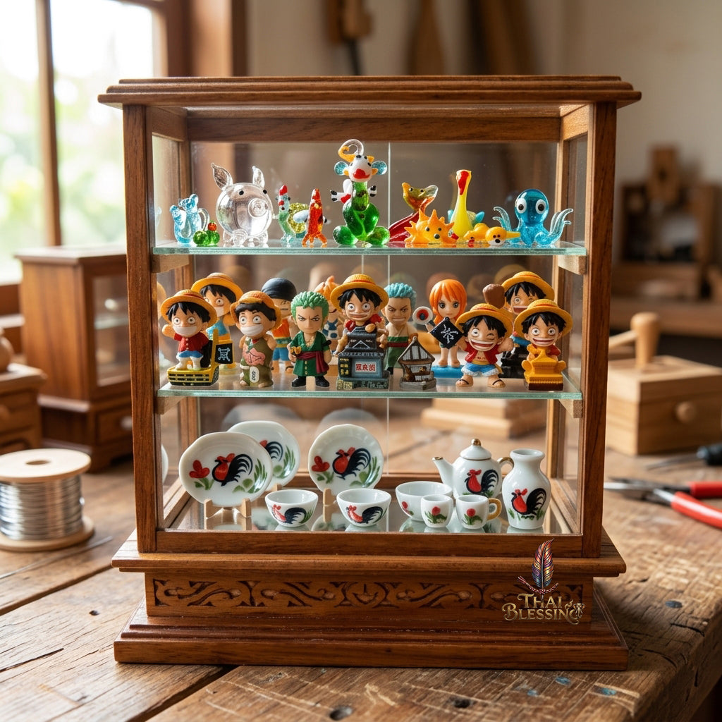 🔱 Handcrafted Miniature Antique Golden Teakwood Bakery & Cake Display Cabinet: Symmetrical Twin Sliding Glass Doors – Dual Integrated Structural Drawers – Premium Insect-Resistant Solid Teak Masterpiece!