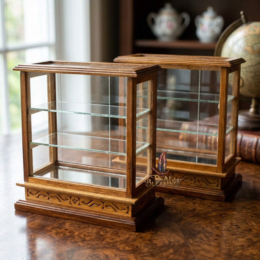 🔱 Handcrafted Miniature Antique Golden Teakwood Bakery & Cake Display Cabinet: Symmetrical Twin Sliding Glass Doors – Dual Integrated Structural Drawers – Premium Insect-Resistant Solid Teak Masterpiece!