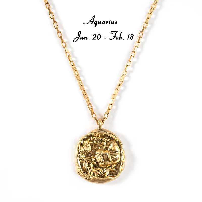 ✨ Zodiac Necklace Constellation Necklaces – Complete Set of 12 Astrology Pendants | Unisex Jewelry for Aries, Taurus, Gemini, Cancer, Leo, Virgo, Scorpio, Sagittarius, Capricorn, Pisces WB220801011G592 As pictures
