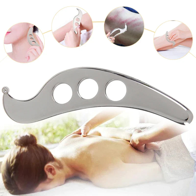 Stainless Steel Gua Sha Tool – Manual Scraping Massage Tool for Physical Therapy, Pain Relief, and Myofascial Release﻿