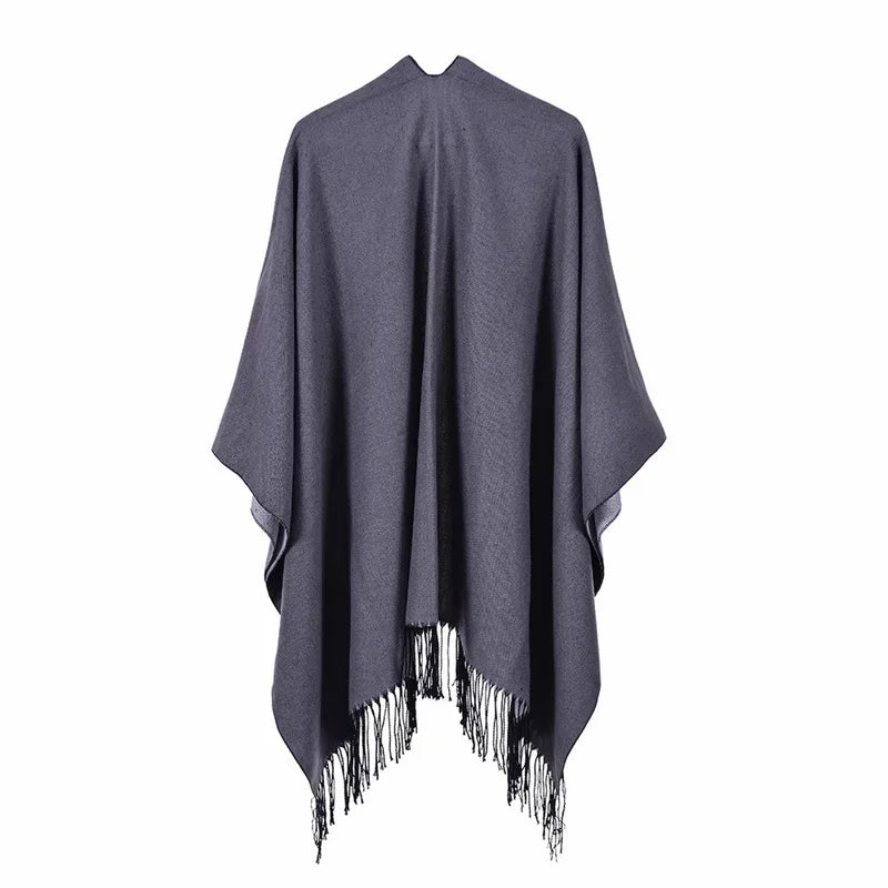 Women's Winter Poncho Wrap - Imitation Cashmere Shawl Cape & Scarf (130 x 150 cm) for Ultimate Warmth and Style