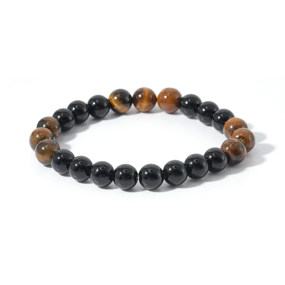 🐅 The "Grounded Warrior" Set: Tiger’s Eye & Black Onyx 108 Mala Necklace + Bracelet