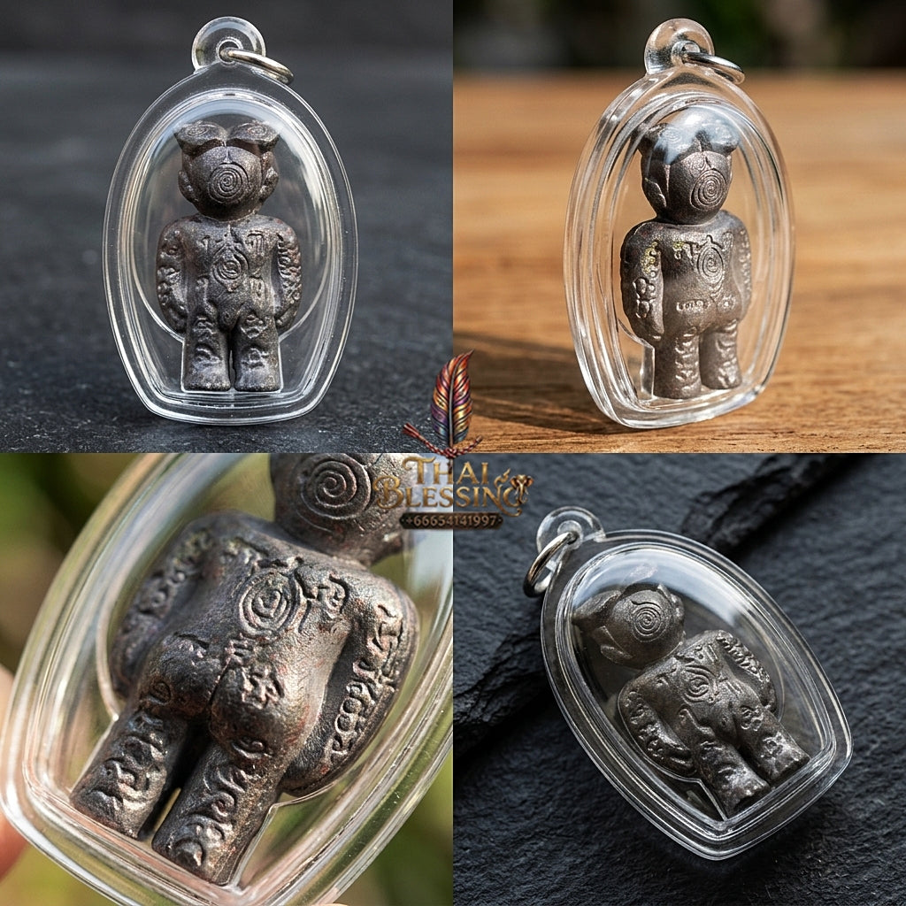 ✨ Hun Payont Ai Nen Kaeo Nuea Chin Takua (Master-Grade Lead Pewter Guardian Boy Effigy - Absolute Protection, Black Magic Deflection, & Fortune