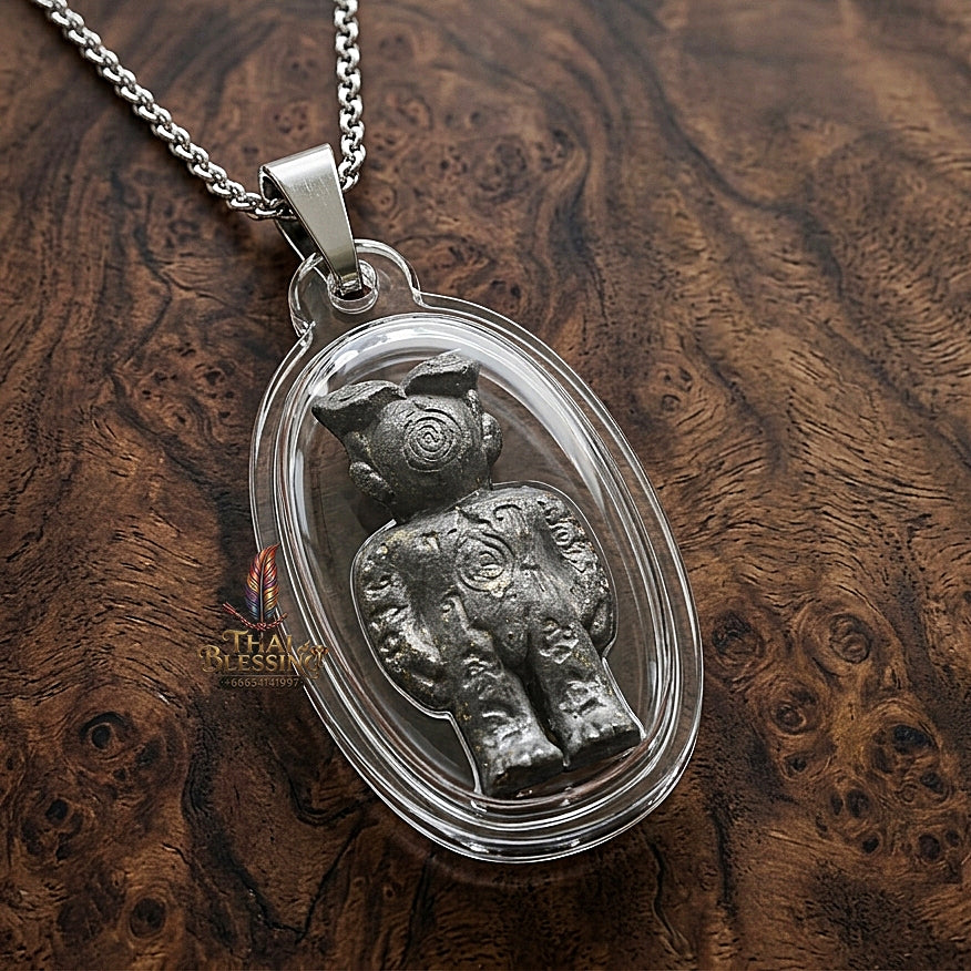 ✨ Hun Payont Ai Nen Kaeo Nuea Chin Takua (Master-Grade Lead Pewter Guardian Boy Effigy - Absolute Protection, Black Magic Deflection, & Fortune