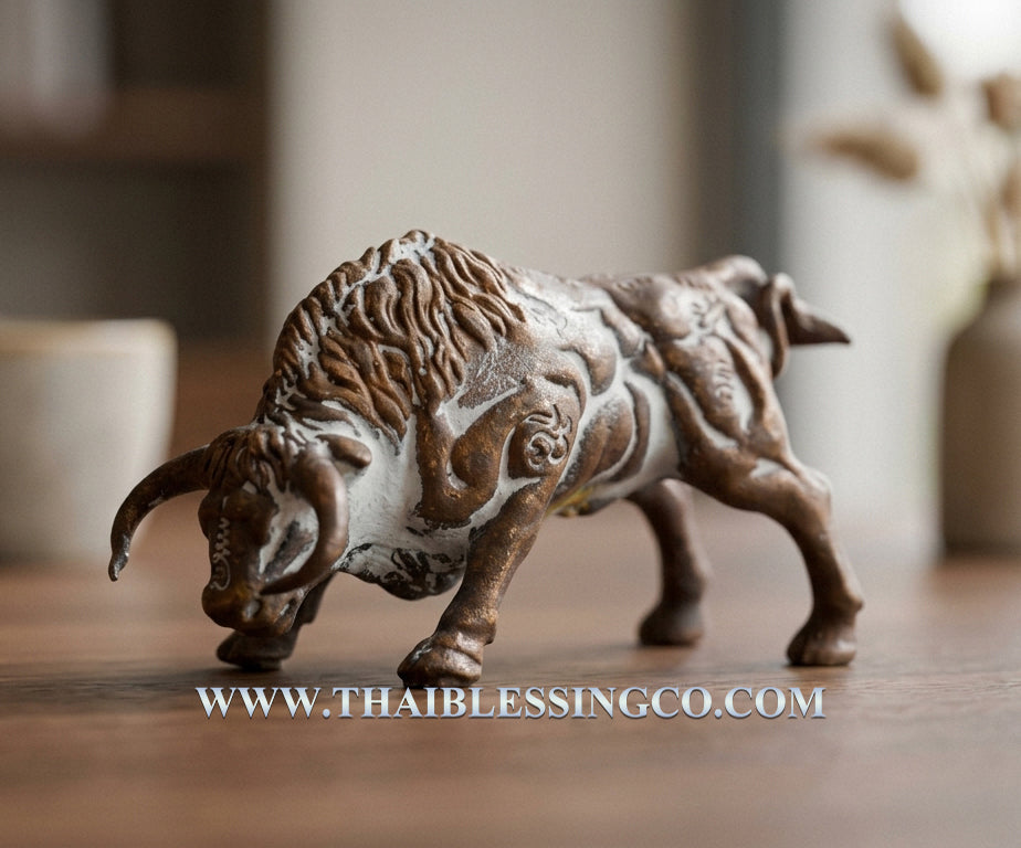 ✨ Imperial "Sovereign Bull" (Krathing Maha Amnaj): The Great Copper Guardian for Absolute Authority, Unstoppable Success, and Wealth Defense by Luang Phor Ngern, Wat Ban Or (Elite 2020 Silver Takrut & Holy Powder Edition)