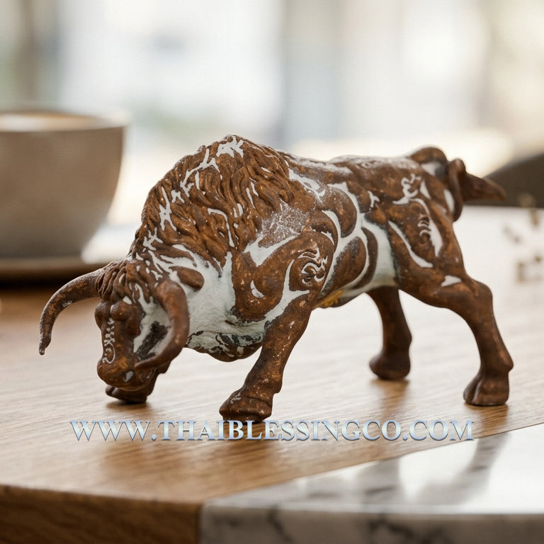 ✨ Imperial "Sovereign Bull" (Krathing Maha Amnaj): The Great Copper Guardian for Absolute Authority, Unstoppable Success, and Wealth Defense by Luang Phor Ngern, Wat Ban Or (Elite 2020 Silver Takrut & Holy Powder Edition)