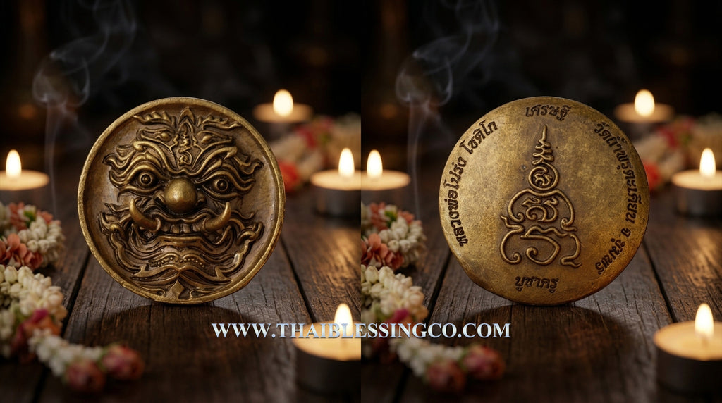 ✨ Imperial "Millionaire’s Master-Blessing" (Setthee Bucha Khru): Satin-Bell Brass Thao Wessuwan Sovereign Guardian by Luang Phor Prong, Wat Tham Phru Takian (Elite 2.2cm Satin-Finish Collector's Edition)