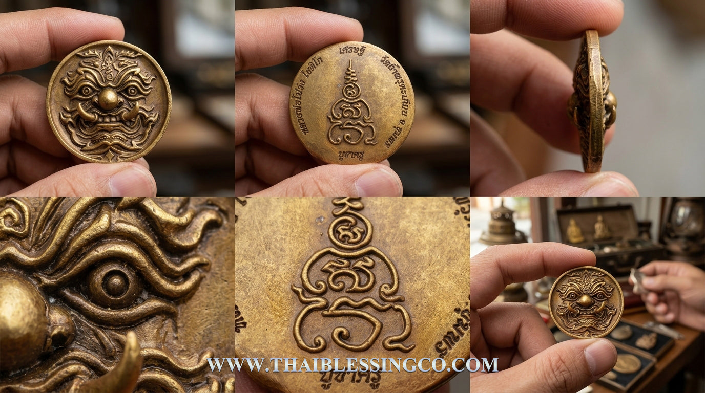 ✨ Imperial "Millionaire’s Master-Blessing" (Setthee Bucha Khru): Satin-Bell Brass Thao Wessuwan Sovereign Guardian by Luang Phor Prong, Wat Tham Phru Takian (Elite 2.2cm Satin-Finish Collector's Edition)
