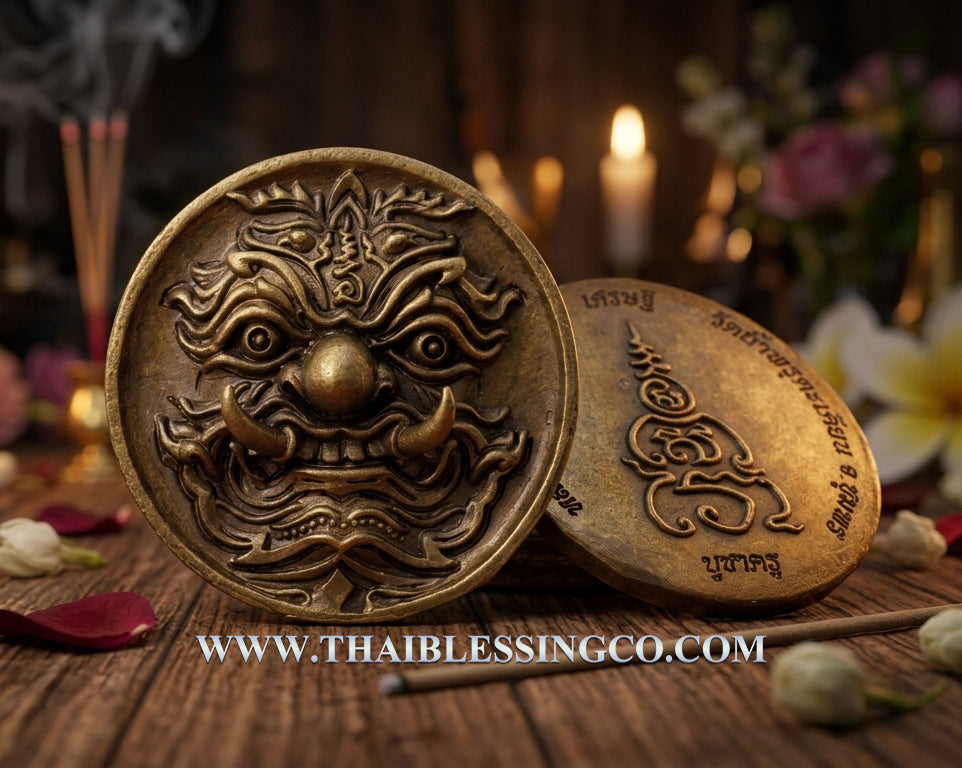 ✨ Imperial "Millionaire’s Master-Blessing" (Setthee Bucha Khru): Satin-Bell Brass Thao Wessuwan Sovereign Guardian by Luang Phor Prong, Wat Tham Phru Takian (Elite 2.2cm Satin-Finish Collector's Edition)