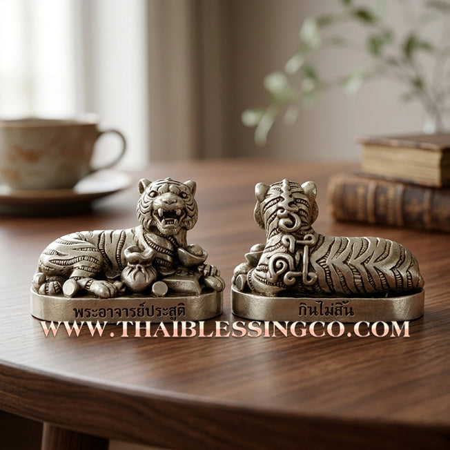 🐯 ✨ Infinite Wealth-Devouring Tiger: Premium Silver Satin Samrit Edition 2024 by Phra Ajarn Prasoot – The Ultimate "Never-Ending Profit" Magnet