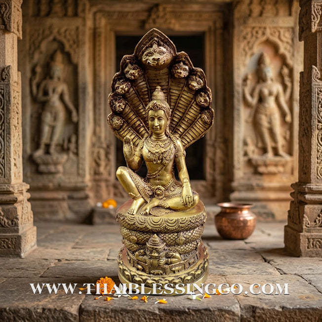 🔱💰Jatukam Ramathep – "Akkhara Maha Setthee" (The Supreme Mega-Millionaire) – Sheltered by the Naga King (Pang Nak Prok) – 5-Inch Altar Masterpiece – Sacred Brass – The Divine Engine for Imperial Wealth, Total Protection, and Unstoppable Life Elevation!