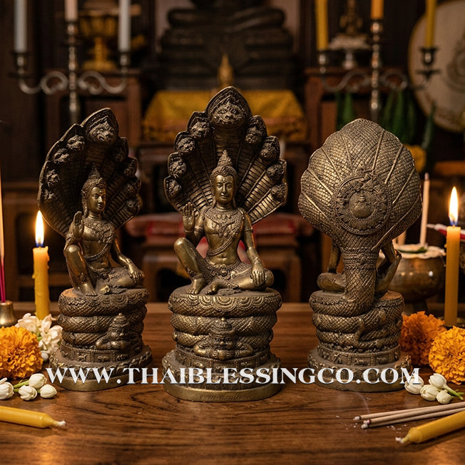 🔱💰Jatukam Ramathep – "Akkhara Maha Setthee" (The Supreme Mega-Millionaire) – Sheltered by the Naga King (Pang Nak Prok) – 5-Inch Altar Masterpiece – Sacred Brass – The Divine Engine for Imperial Wealth, Total Protection, and Unstoppable Life Elevation!