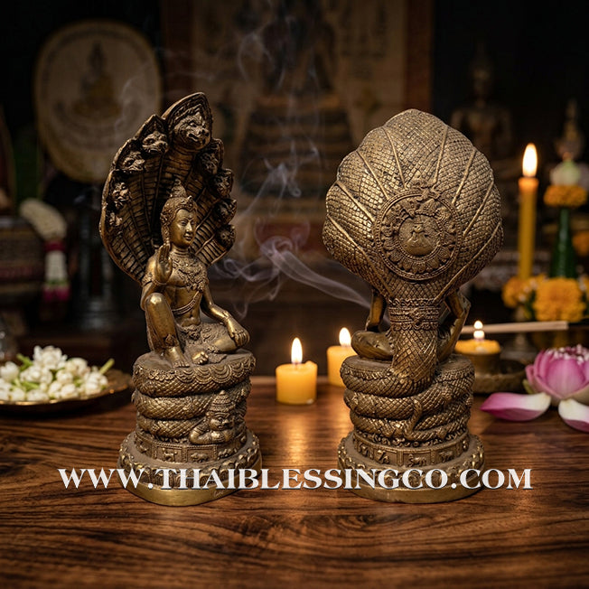 🔱💰Jatukam Ramathep – "Akkhara Maha Setthee" (The Supreme Mega-Millionaire) – Sheltered by the Naga King (Pang Nak Prok) – 5-Inch Altar Masterpiece – Sacred Brass – The Divine Engine for Imperial Wealth, Total Protection, and Unstoppable Life Elevation!