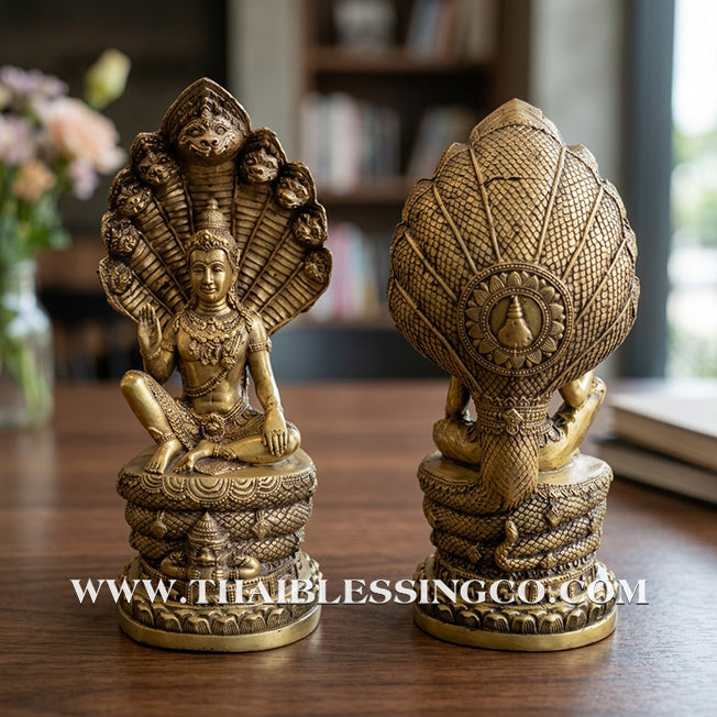 🔱💰Jatukam Ramathep – "Akkhara Maha Setthee" (The Supreme Mega-Millionaire) – Sheltered by the Naga King (Pang Nak Prok) – 5-Inch Altar Masterpiece – Sacred Brass – The Divine Engine for Imperial Wealth, Total Protection, and Unstoppable Life Elevation!