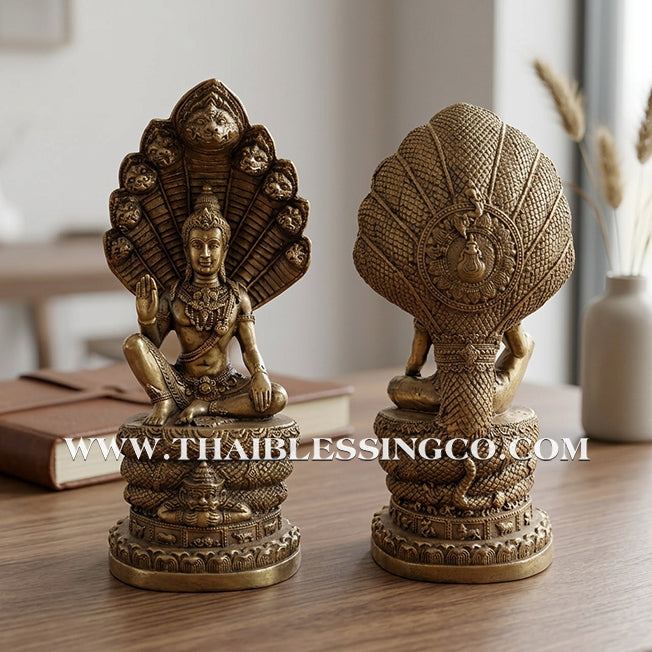 🔱💰Jatukam Ramathep – "Akkhara Maha Setthee" (The Supreme Mega-Millionaire) – Sheltered by the Naga King (Pang Nak Prok) – 5-Inch Altar Masterpiece – Sacred Brass – The Divine Engine for Imperial Wealth, Total Protection, and Unstoppable Life Elevation!