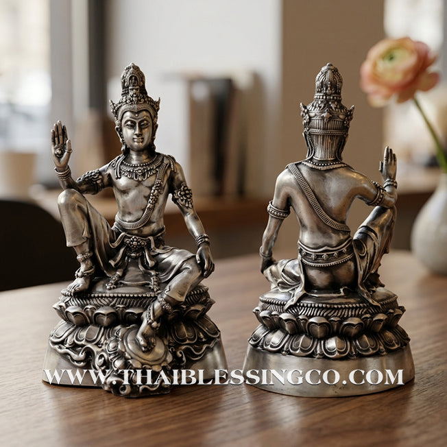 🔱💰Jatukam Ramathep – "Kod Setthee 2" (The Super Wealthy II) – White Gold Satin Finish Masterpiece – Rare 5-Inch Altar Edition – The Divine Engine for Modern Fortune, Imperial Influence, and Absolute Life Elevation!
