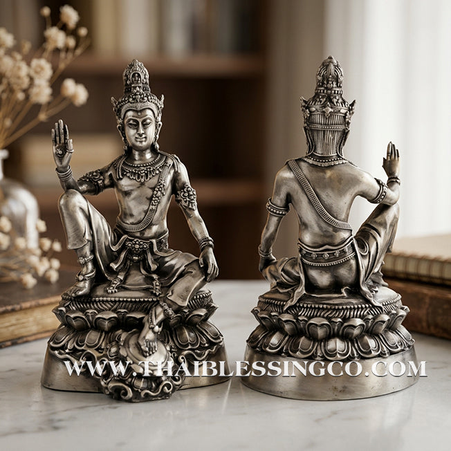 🔱💰Jatukam Ramathep – "Kod Setthee 2" (The Super Wealthy II) – White Gold Satin Finish Masterpiece – Rare 5-Inch Altar Edition – The Divine Engine for Modern Fortune, Imperial Influence, and Absolute Life Elevation!