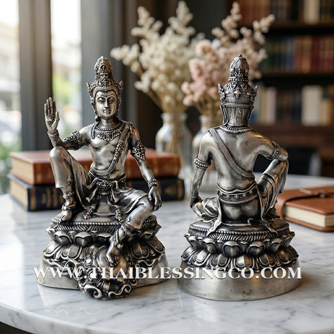 🔱💰Jatukam Ramathep – "Kod Setthee 2" (The Super Wealthy II) – White Gold Satin Finish Masterpiece – Rare 5-Inch Altar Edition – The Divine Engine for Modern Fortune, Imperial Influence, and Absolute Life Elevation!