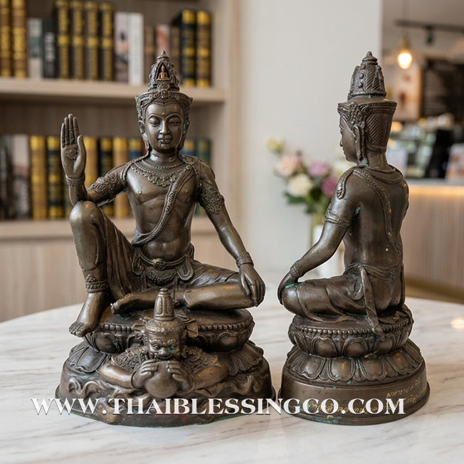 🔱💰 Jatukam Ramathep – "Maharat 9 Phithi" (The Great King 9-Ceremony Edition) – Black Oxide Sacred Brass (Rom Dam) – 5-Inch Altar Masterpiece – The Divine Engine for Imperial Prosperity, Universal Victory, and Absolute Life Elevation!