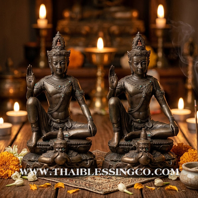 🔱💰 Jatukam Ramathep – "Maharat 9 Phithi" (The Great King 9-Ceremony Edition) – Black Oxide Sacred Brass (Rom Dam) – 5-Inch Altar Masterpiece – The Divine Engine for Imperial Prosperity, Universal Victory, and Absolute Life Elevation!