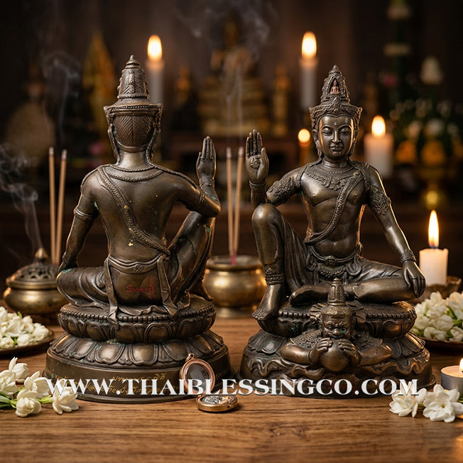 🔱💰 Jatukam Ramathep – "Maharat 9 Phithi" (The Great King 9-Ceremony Edition) – Black Oxide Sacred Brass (Rom Dam) – 5-Inch Altar Masterpiece – The Divine Engine for Imperial Prosperity, Universal Victory, and Absolute Life Elevation!