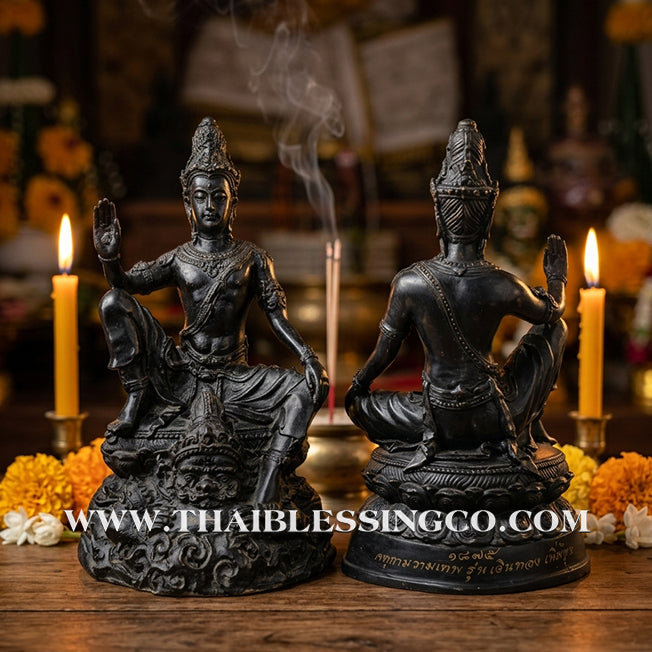 🔱💰 Jatukam Ramathep – "Ngoen Thong Phoem Phun" (Multiplying Wealth & Gold) – 5.5-Inch Altar Masterpiece – Black Oxide Sacred Brass (Rom Dam) – The Divine Engine for Escalating Prosperity, Executive Command, and Unstoppable Life Elevation!