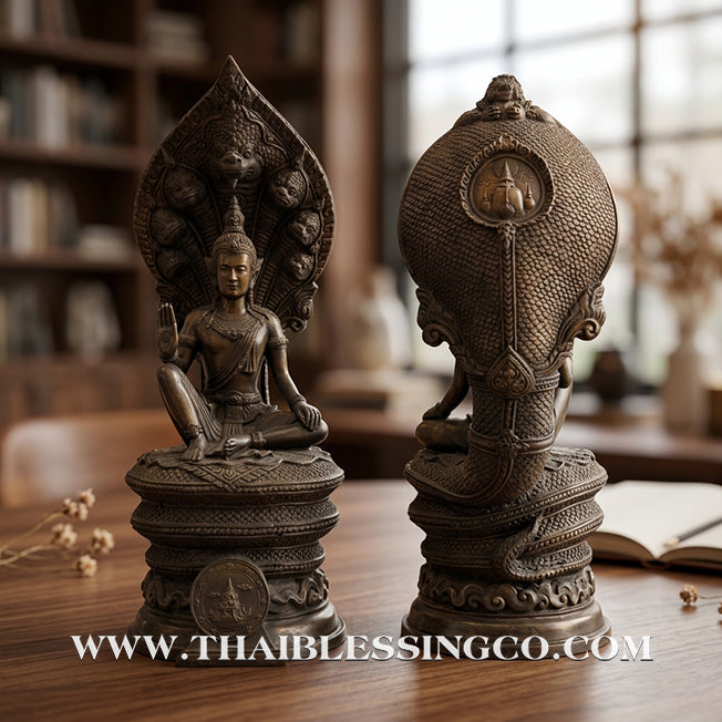 🔱💰Jatukam Ramathep – "Rachan Nam Ruek" (The King’s Inaugural Edition) – Naga Sheltered (Pang Nak Prok) – 9-Inch Altar Masterpiece – Limited "Kamakan" Edition – The Divine Engine for Imperial Wealth, Absolute Authority, and Unstoppable Life Elevation!