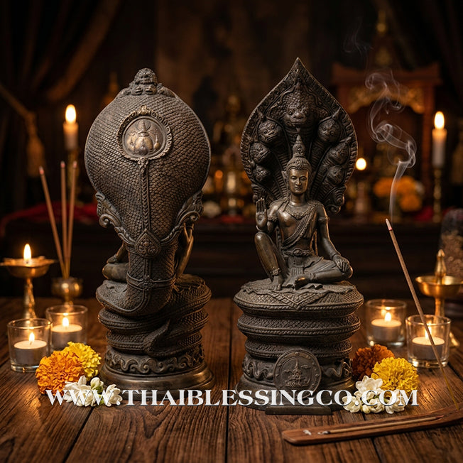 🔱💰Jatukam Ramathep – "Rachan Nam Ruek" (The King’s Inaugural Edition) – Naga Sheltered (Pang Nak Prok) – 9-Inch Altar Masterpiece – Limited "Kamakan" Edition – The Divine Engine for Imperial Wealth, Absolute Authority, and Unstoppable Life Elevation!