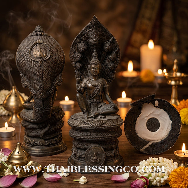 🔱💰Jatukam Ramathep – "Rachan Nam Ruek" (The King’s Inaugural Edition) – Naga Sheltered (Pang Nak Prok) – 9-Inch Altar Masterpiece – Limited "Kamakan" Edition – The Divine Engine for Imperial Wealth, Absolute Authority, and Unstoppable Life Elevation!