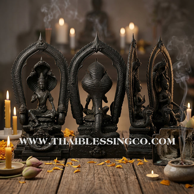 🔱💰Jatukam Ramathep – "Ruay Lon Fa" (Wealth Beyond the Skies) – 7-Inch Altar Masterpiece – Black Oxide Sacred Brass (Rom Dam) – The Divine Engine for Sky-High Prosperity, Imperial Authority, and Absolute Life Elevation!