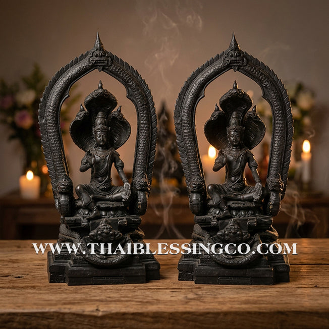 🔱💰Jatukam Ramathep – "Ruay Lon Fa" (Wealth Beyond the Skies) – 7-Inch Altar Masterpiece – Black Oxide Sacred Brass (Rom Dam) – The Divine Engine for Sky-High Prosperity, Imperial Authority, and Absolute Life Elevation!