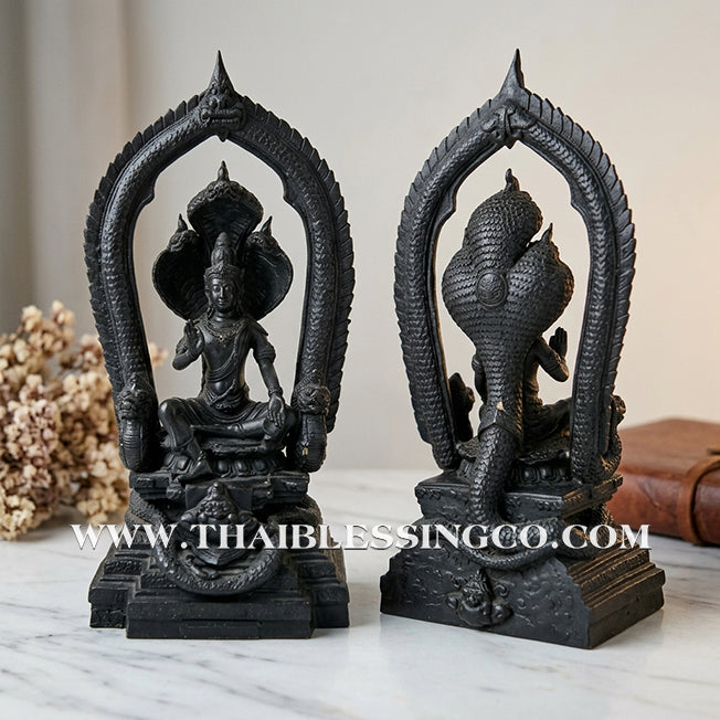 🔱💰Jatukam Ramathep – "Ruay Lon Fa" (Wealth Beyond the Skies) – 7-Inch Altar Masterpiece – Black Oxide Sacred Brass (Rom Dam) – The Divine Engine for Sky-High Prosperity, Imperial Authority, and Absolute Life Elevation!