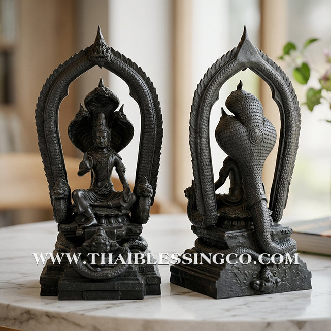 🔱💰Jatukam Ramathep – "Ruay Lon Fa" (Wealth Beyond the Skies) – 7-Inch Altar Masterpiece – Black Oxide Sacred Brass (Rom Dam) – The Divine Engine for Sky-High Prosperity, Imperial Authority, and Absolute Life Elevation!
