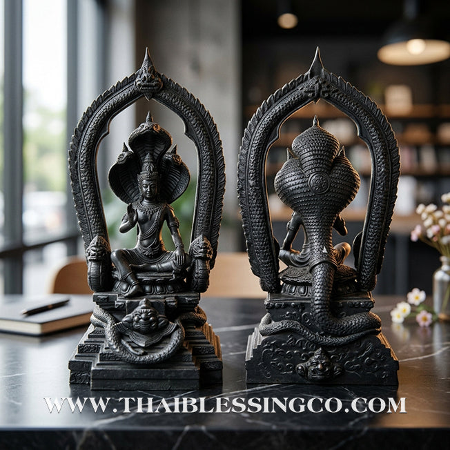 🔱💰Jatukam Ramathep – "Ruay Lon Fa" (Wealth Beyond the Skies) – 7-Inch Altar Masterpiece – Black Oxide Sacred Brass (Rom Dam) – The Divine Engine for Sky-High Prosperity, Imperial Authority, and Absolute Life Elevation!