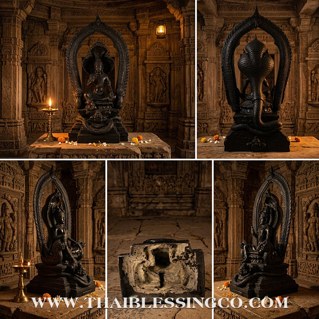 🔱💰Jatukam Ramathep – "Ruay Lon Fa" (Wealth Beyond the Skies) – 7-Inch Altar Masterpiece – Black Oxide Sacred Brass (Rom Dam) – The Divine Engine for Sky-High Prosperity, Imperial Authority, and Absolute Life Elevation!