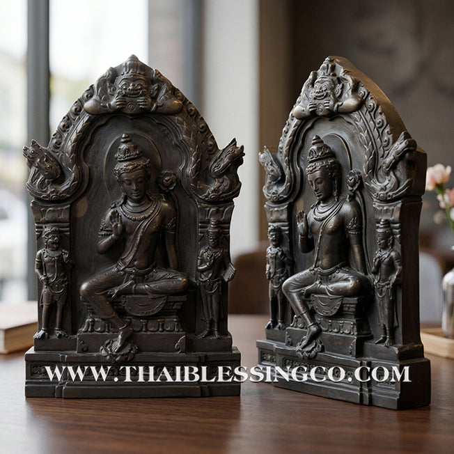 🔱💰Jatukam Ramathep – "Sap Deva" (The Celestial Treasure) – Blessing Mudra (Pang Prathan Phon) – 12-Inch Black Oxide Brass Masterpiece – The Divine Engine for Celestial Fortune, Commercial Success, and Absolute Life Elevation!