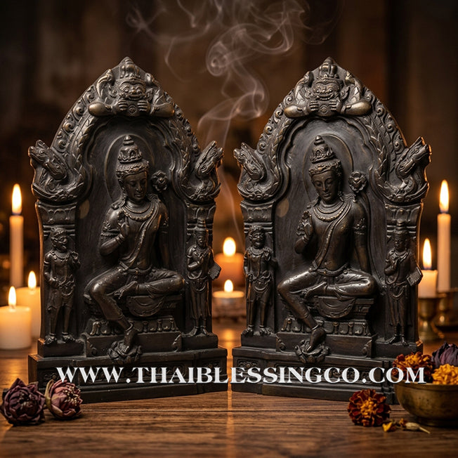 🔱💰Jatukam Ramathep – "Sap Deva" (The Celestial Treasure) – Blessing Mudra (Pang Prathan Phon) – 12-Inch Black Oxide Brass Masterpiece – The Divine Engine for Celestial Fortune, Commercial Success, and Absolute Life Elevation!