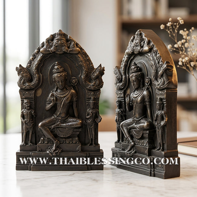 🔱💰Jatukam Ramathep – "Sap Deva" (The Celestial Treasure) – Blessing Mudra (Pang Prathan Phon) – 12-Inch Black Oxide Brass Masterpiece – The Divine Engine for Celestial Fortune, Commercial Success, and Absolute Life Elevation!