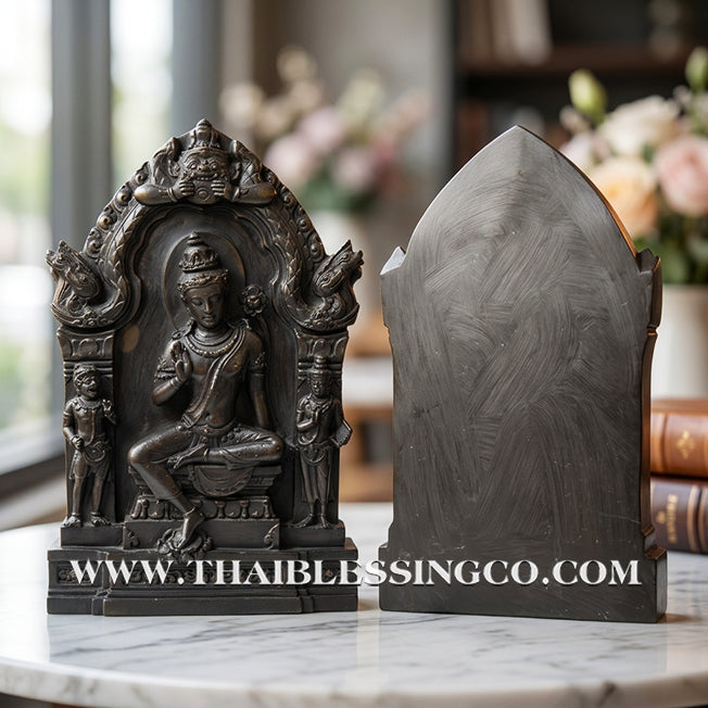 🔱💰Jatukam Ramathep – "Sap Deva" (The Celestial Treasure) – Blessing Mudra (Pang Prathan Phon) – 12-Inch Black Oxide Brass Masterpiece – The Divine Engine for Celestial Fortune, Commercial Success, and Absolute Life Elevation!