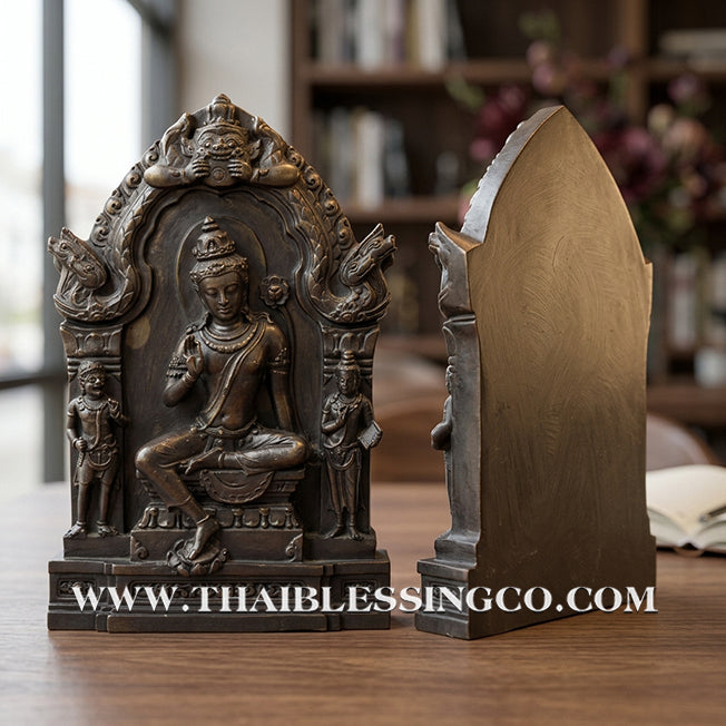 🔱💰Jatukam Ramathep – "Sap Deva" (The Celestial Treasure) – Blessing Mudra (Pang Prathan Phon) – 12-Inch Black Oxide Brass Masterpiece – The Divine Engine for Celestial Fortune, Commercial Success, and Absolute Life Elevation!
