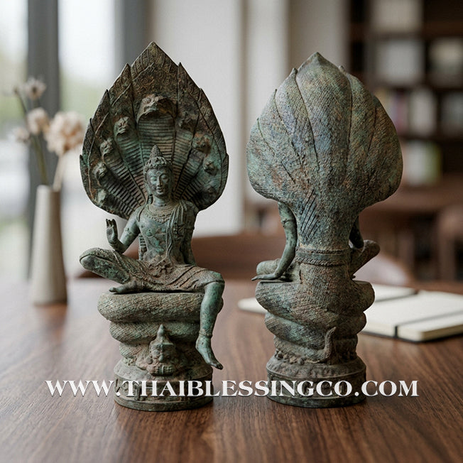 🔱💰Jatukam Ramathep – "Sombat Jakkraphat" (The Emperor’s Treasure) – Blessing Mudra (Pang Prathan Phon) – Rare 5-Inch Antique Patina Masterpiece – The Divine Engine for Imperial Fortune, Universal Command, and Absolute Life Elevation!