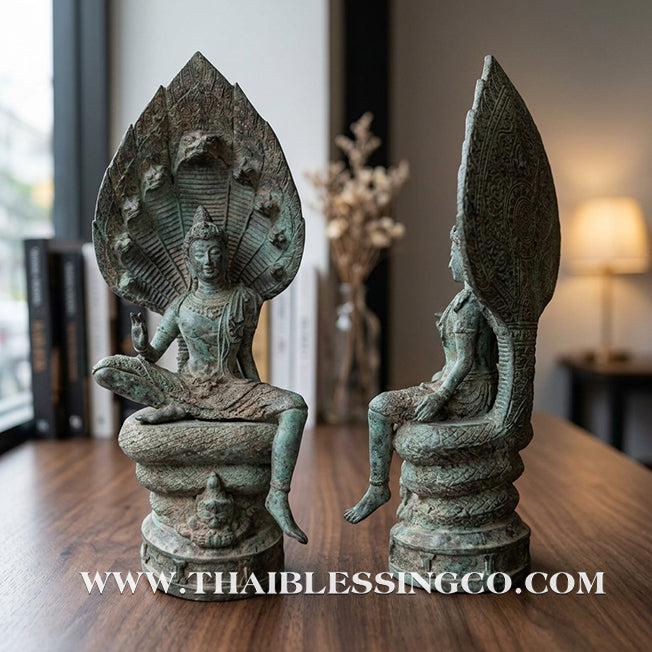 🔱💰Jatukam Ramathep – "Sombat Jakkraphat" (The Emperor’s Treasure) – Blessing Mudra (Pang Prathan Phon) – Rare 5-Inch Antique Patina Masterpiece – The Divine Engine for Imperial Fortune, Universal Command, and Absolute Life Elevation!