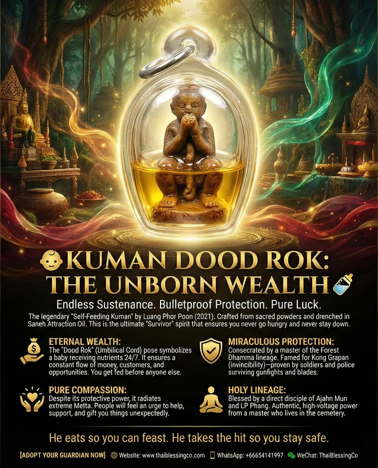 👶 KUMAN DOOD ROK: THE UNBORN WEALTH 🍼Unstoppable Sustenance, Absolute Protection: Align with the Pure Meditative Power of Luang Phor Pun