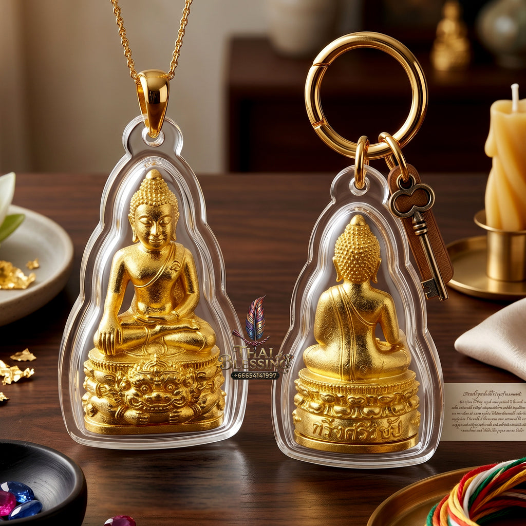 ✨👑🔔 Authentic Thai Amulet Sovereign Srivijaya Kring Node - Pho Than Khloi Thong Lam-U Brass Buddha, 2014 Heritage Asset