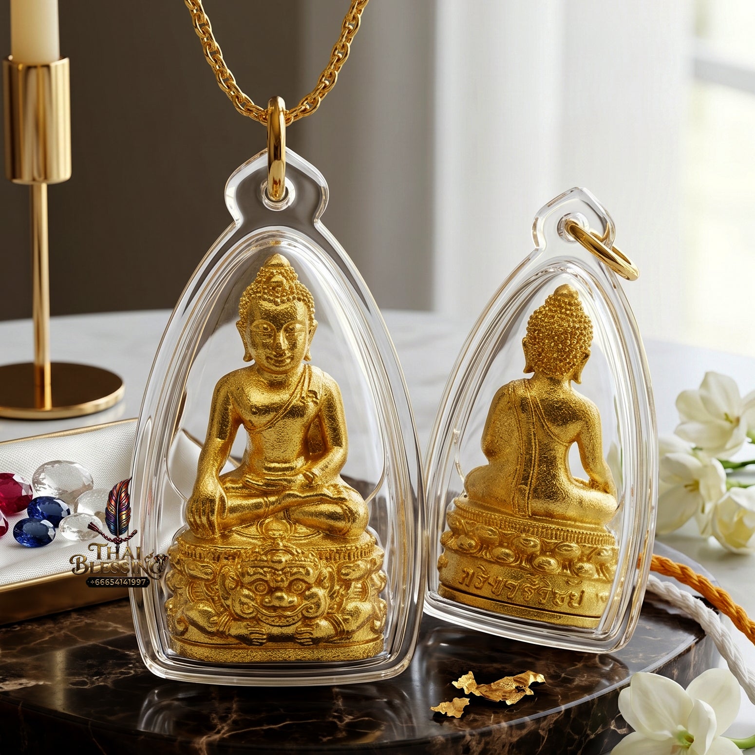 ✨👑🔔 Authentic Thai Amulet Sovereign Srivijaya Kring Node - Pho Than Khloi Thong Lam-U Brass Buddha, 2014 Heritage Asset