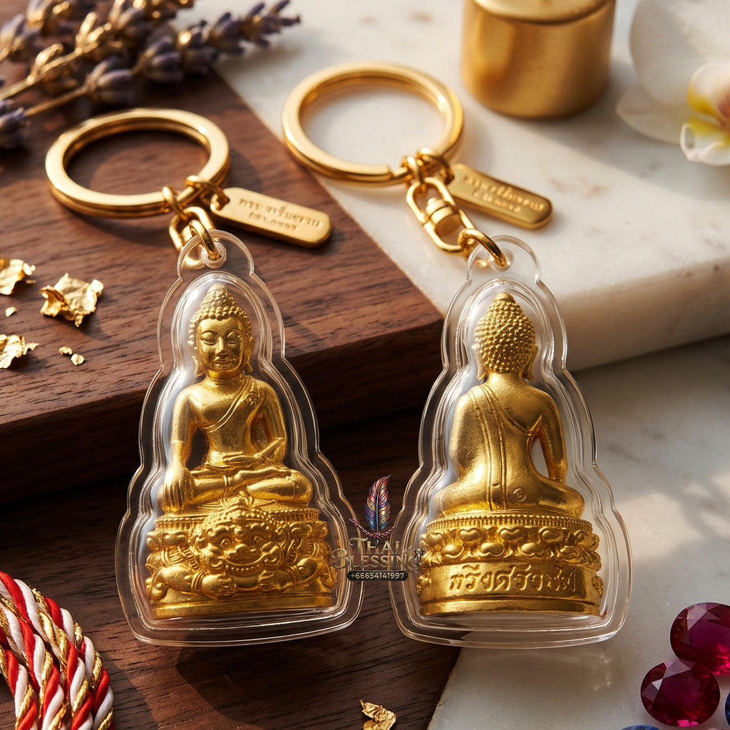 ✨👑🔔 Authentic Thai Amulet Sovereign Srivijaya Kring Node - Pho Than Khloi Thong Lam-U Brass Buddha, 2014 Heritage Asset