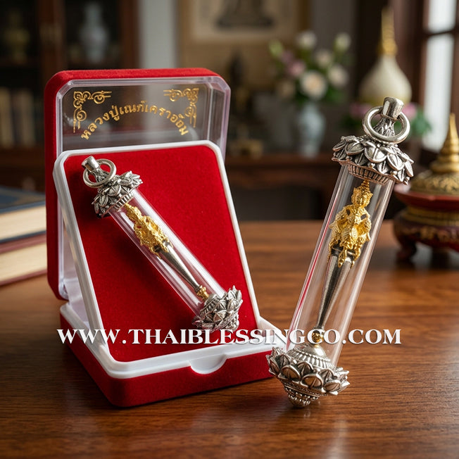 🔱 Khatha Mahaphrom Jaturapak – The Scepter of the Four-Faced Brahma (White Gold Head Edition) – Luang Pu Nen Kaeo (2561) – The Sovereign Tool for Universal Command, Infinite Wealth, and Divine Destiny!